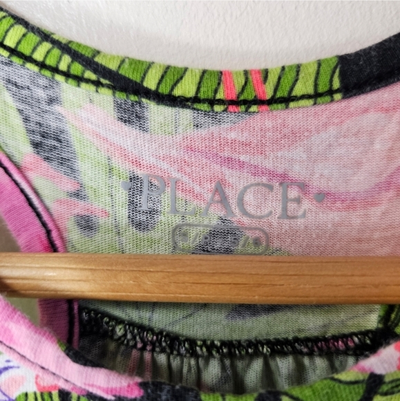 Children's Place Girls Sleeveless Flamingo Print Knit Racerback Dress Si… - Picture 3 of 4